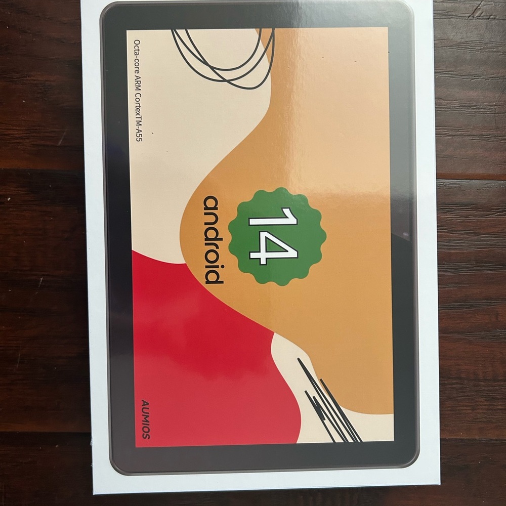 White Tablet with Rounded Corners and Colorful Display